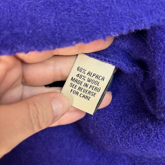 Beyond Threads Cardigan Womens L Alpaca Wool Purple Open Front Lagenlook Classy - Picture 6 of 10